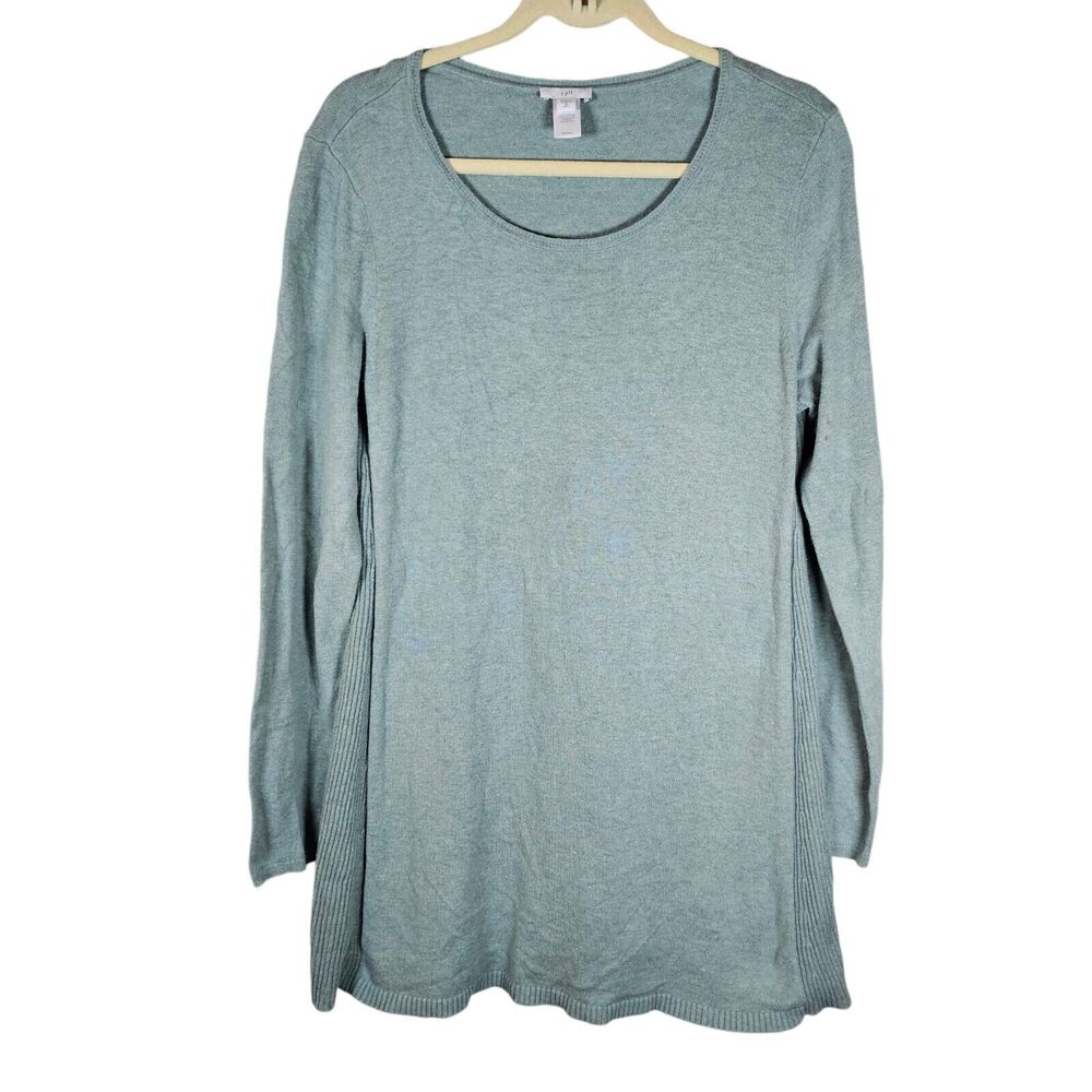 J Jill Top Womens Sz Medium Tunic Soft Cozy Oversized Neutral Basic Viscose